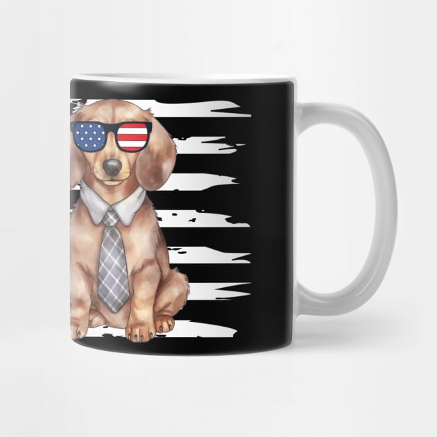 Dachshund Weiner Dog 4th of July US American Flag Patriotic by deafcrafts